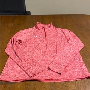 Long sleeve 1/4 zip heathered Red